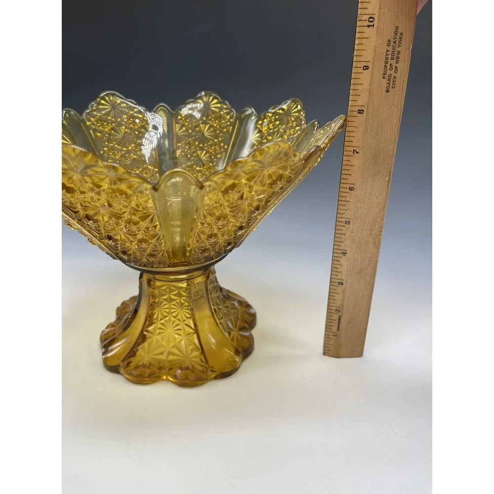 Adams & Co. No. .99 (OMN) line Compote Daisy‎ & Button Bowl Glass Antique 1880's